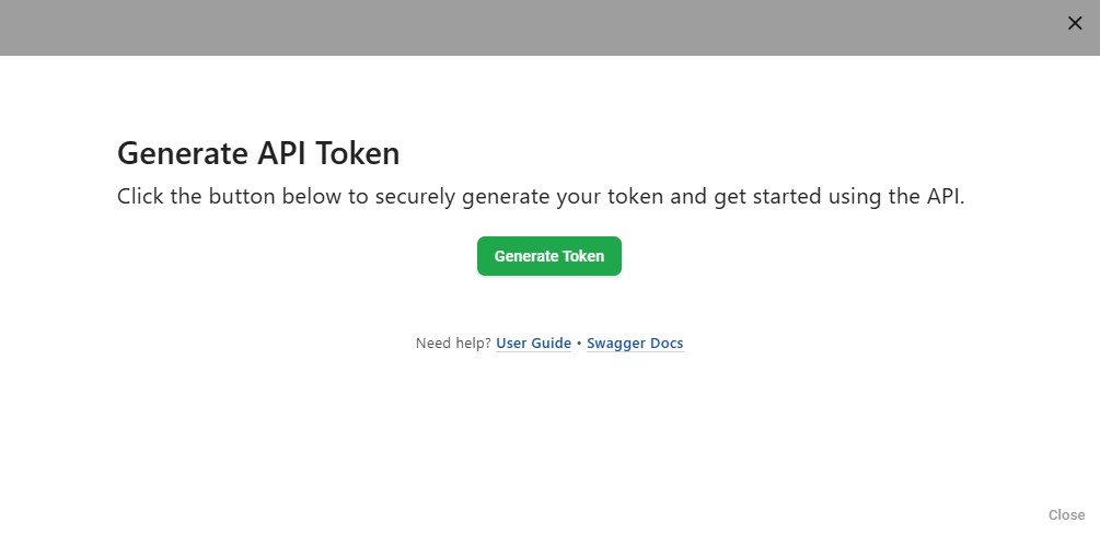 Generate token widget screenshot